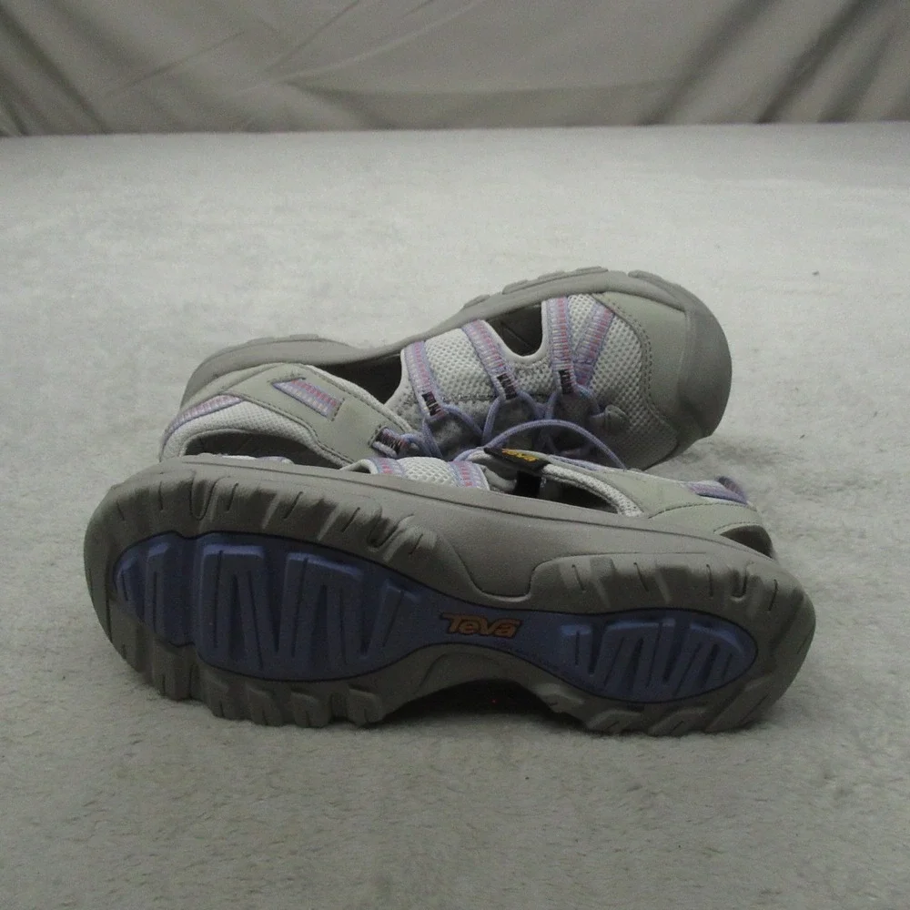 Teva Kids 3‎ Manatee Sandals Grey Bungee Lace Footbed Athletic Outdoor Hiking